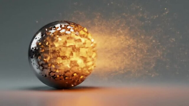 AI Driven Metallic Sphere Diffusion Animation