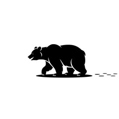 Obraz premium silhouette vector of a bear,black silhouette of a bear