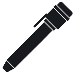 Monochromatic Marker Pen Icon - School, Office, Art Supplies, and Stationery Tool Design