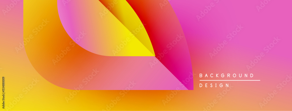 Poster Abstract gradient layers create dynamic visual flow. Bright colors blend, forming modern background design. Smooth transitions offer vibrant aesthetic.