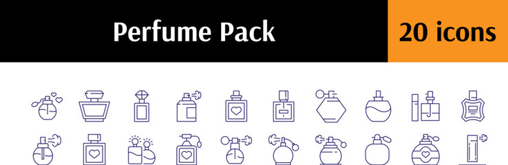 Perfume Related Line Icons for Web Sites, Books, Cards, Apps. Editable Stroke. Perfect for Web Sites, Books, Cards, Apps
