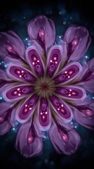 Intricate, symmetrical flower design