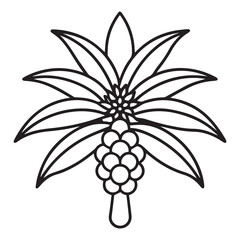 a date palm flower icon with small clustered blew