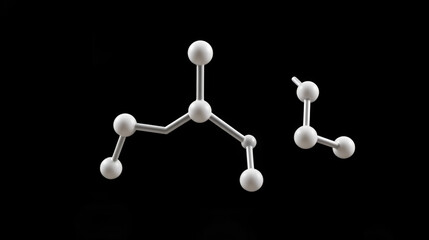 Leucine ( L- leucine,  Leu,  L)  molecule. It is essential amino acid.  Structural chemical formula and molecule model