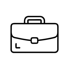 Business Briefcase Line Icon – Minimalist Black Outline Symbol for Office Work, Career, Job Search, Corporate Services, and Professional Tools