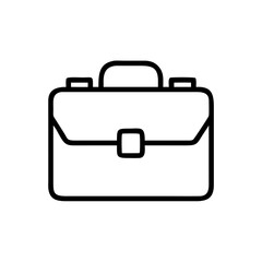 Business Briefcase Line Icon – Minimalist Black Outline Symbol for Office Work, Career, Job Search, Corporate Services, and Professional Tools