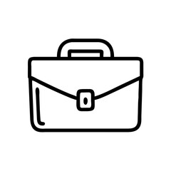 Business Briefcase Line Icon – Minimalist Black Outline Symbol for Office Work, Career, Job Search, Corporate Services, and Professional Tools