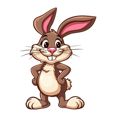 Obraz premium Hand drawn cartoon rabbit vector illustration