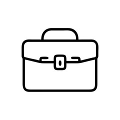 Business Briefcase Line Icon – Minimalist Black Outline Symbol for Office Work, Career, Job Search, Corporate Services, and Professional Tools