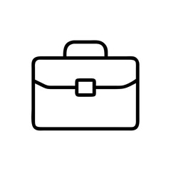 Business Briefcase Line Icon – Minimalist Black Outline Symbol for Office Work, Career, Job Search, Corporate Services, and Professional Tools