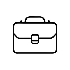 Business Briefcase Line Icon – Minimalist Black Outline Symbol for Office Work, Career, Job Search, Corporate Services, and Professional Tools