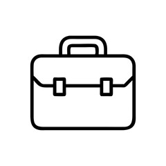 Business Briefcase Line Icon – Minimalist Black Outline Symbol for Office Work, Career, Job Search, Corporate Services, and Professional Tools