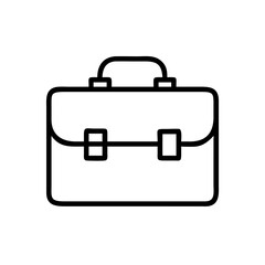 Business Briefcase Line Icon – Minimalist Black Outline Symbol for Office Work, Career, Job Search, Corporate Services, and Professional Tools