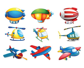 Hot rocket baloons , hellicopters and aeroplanes for kids