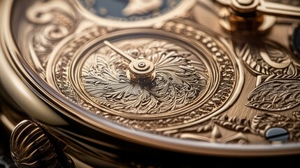 Obraz premium Intricate gold watch movement details.