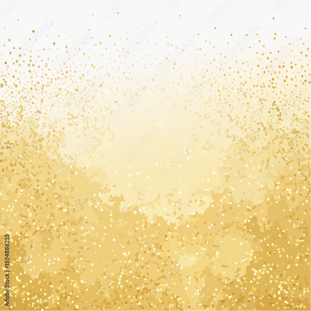 Poster elegant golden glitter background with a gradient and scattered sparkling particles