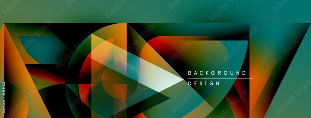 Aufkleber Abstract geometric pattern. Vibrant colors blend, creating dynamic visual texture. Modern design element for backgrounds, presentations.