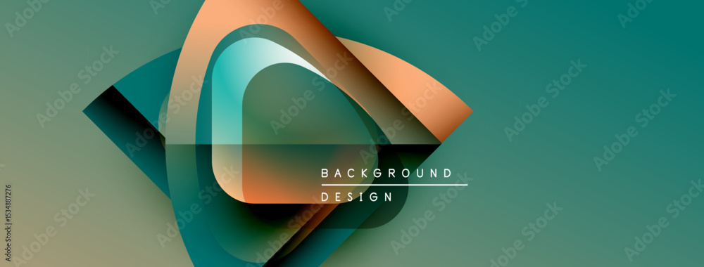 Aufkleber abstract design features flowing shapes, gradients. teal, orange hues dominate composition. text rea