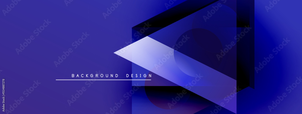 Poster Abstract geometric shapes overlap, creating dynamic visual effect. Dark blue background enhances modern design elements. Text reads background design.