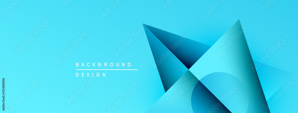 Poster Abstract blue design. Layered shapes create dynamic visual effect. Gradient colors add depth, modern aesthetic. Minimalist composition.