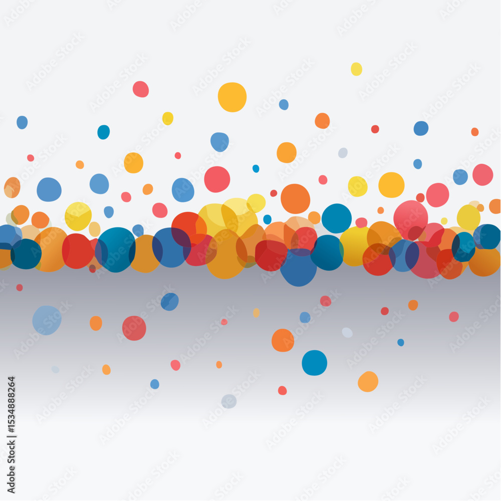 Poster colorful abstract background with overlapping circles in various sizes and hues