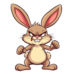 Obraz premium Hand drawn cartoon rabbit vector illustration