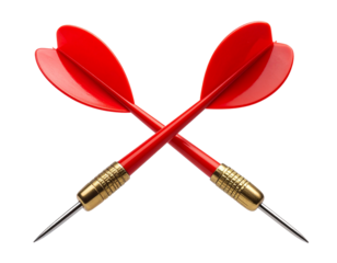 Bright Red Dart in Flight Against White Background, Transparent
