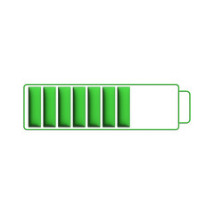 Green Battery Icon with Full Charge Symbolizes Energy and Sustainability