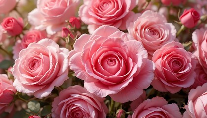 Elegant Close-Up of Blooming Pink and Red Roses &ndash; Romantic Floral Background for Love, Nature, and Beauty Themes