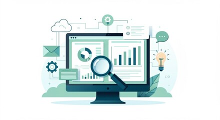 Data Analytics Dashboard Monitoring with Charts and Insights.