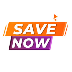 Fototapeta premium Save now png bright discount label Sale badge template
