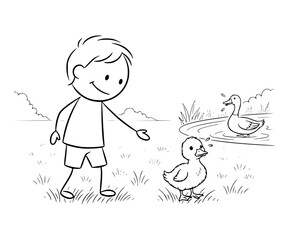 Helping lost duckling find mom