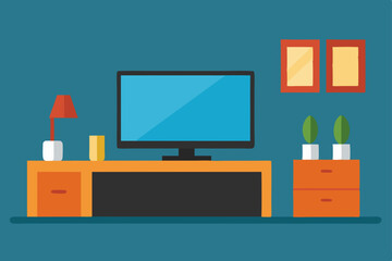 living room with wall mounted tv and console