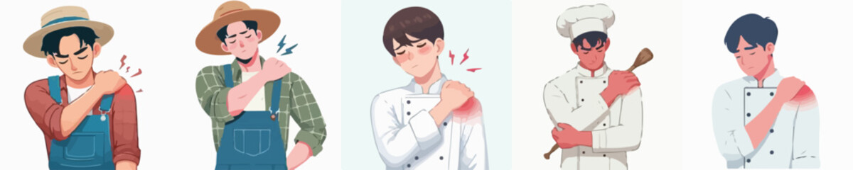 vector image of a sick man flatdesign simple white background