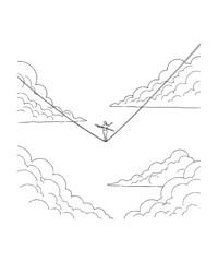 Tightrope between clouds