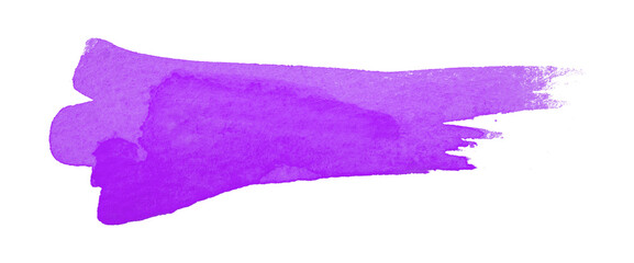 purple watercolor background. Artistic hand paint. Isolated on transparent background.
