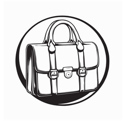 Briefcase image vector. Black and white Briefcase image vector isolated on white background.