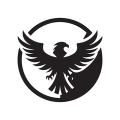 hawk vector silhouette clip art logo design illustration