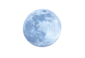 [Transparent Background PNG]Pale Blue Moon in the Night Sky