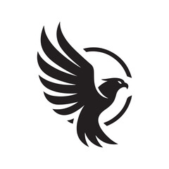 hawk vector silhouette clip art logo design illustration
