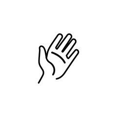 Obraz premium Simple Black and White Hand Outline with Five Fingers and Thumb