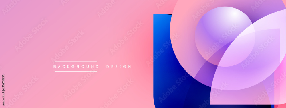 Aufkleber Abstract pink background features overlapping blue, purple circles. Modern design elements create dynamic visual appeal. Simple text reads background design.