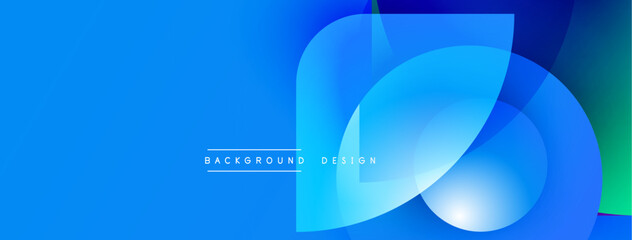 Abstract blue background. Overlapping shapes create dynamic visual effect. Modern design suitable for digital projects.