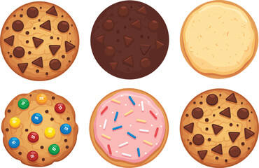 Fototapeta premium Delicious Variety of Homemade Cookies Chocolate Chip, Sugar, and More