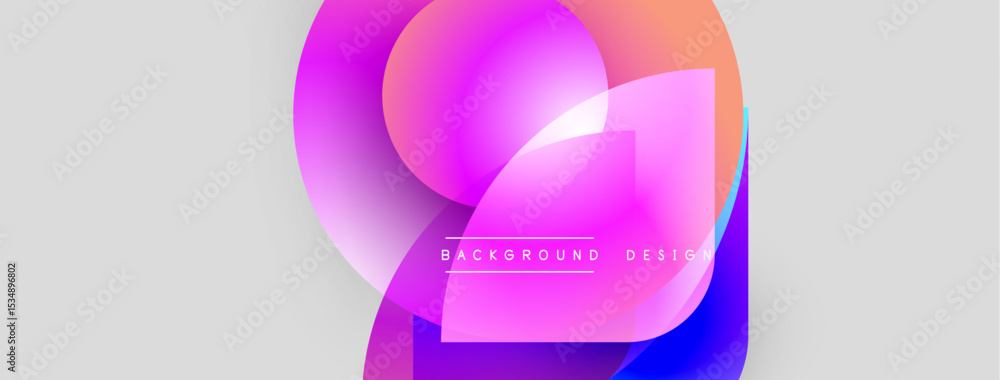 Poster Abstract colorful shapes overlap, creating vibrant gradient effect. Modern design element for backgrounds, presentations.