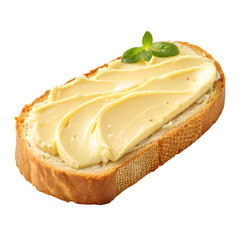 Slice of cake and bread with cream and fruit on a plate isolated on white background Png images