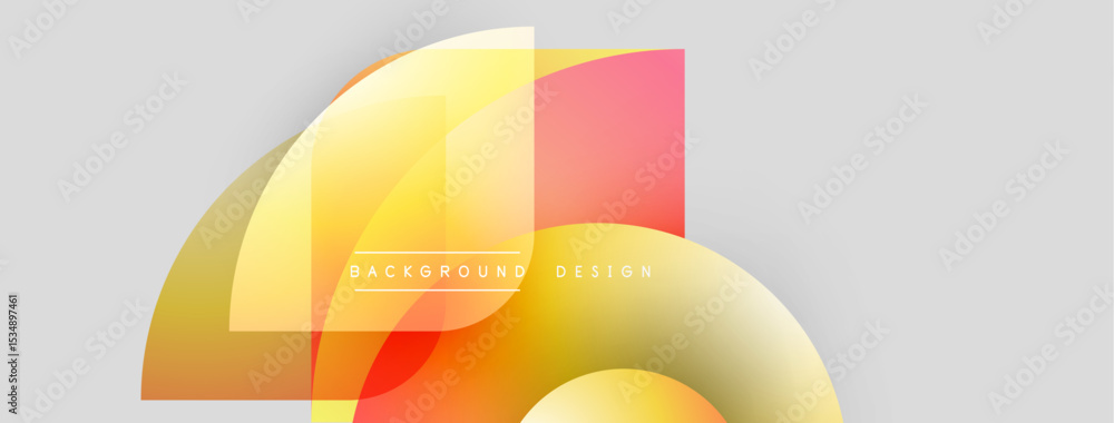 Poster abstract shapes overlap, creating vibrant gradient effect. yellow, orange, red hues dominate neutral