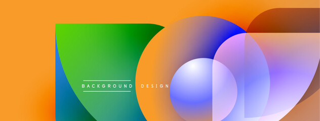 Abstract colorful background. Gradient shapes overlap, creating vibrant visual effect. Text reads background design. Modern, dynamic composition.