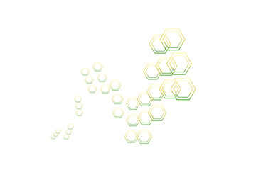 和風図形　子持亀甲　グリーン　グラフィック素材 