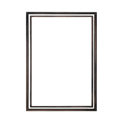 Obraz premium A simple rectangular frame with a dark brown border on transparent background